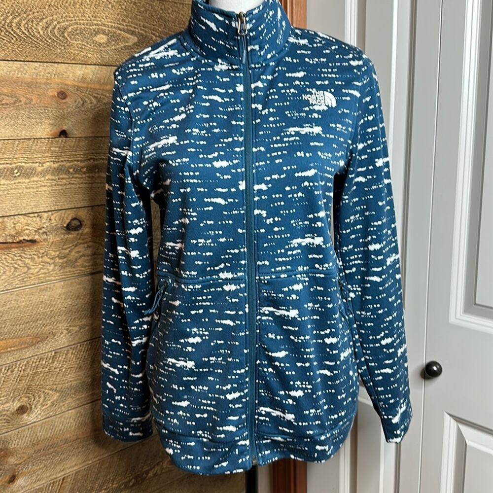 The North Face Cinder Jacket Blue Mock Neck Long Sleeve Lightweight Size Medium